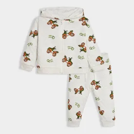 Adventure Bike Print Sweatshirt Set Off White