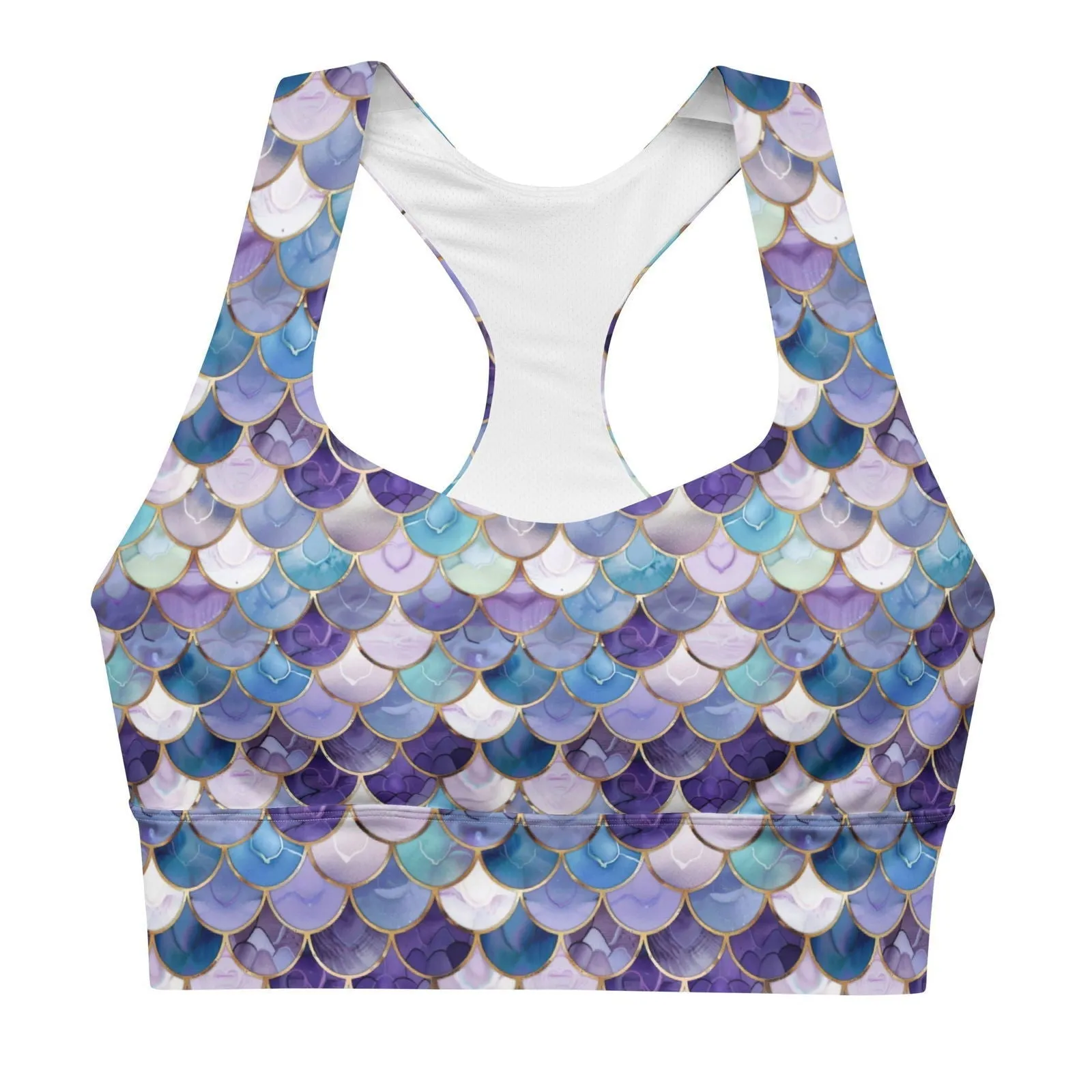 Amethyst Ocean Mermaid Eco Sports Bra Top