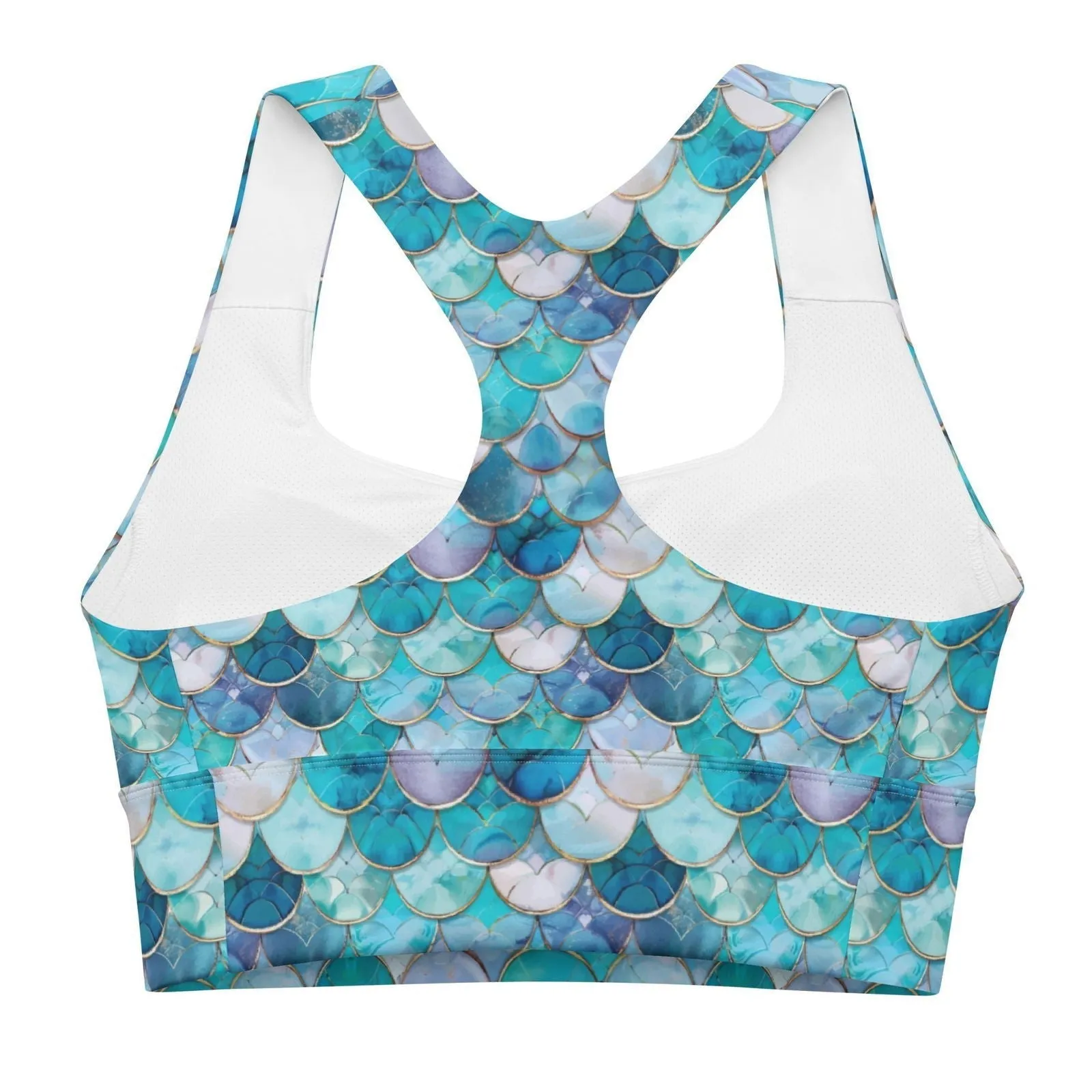 Blue Lagoon Mermaid Eco Sports Bra Top