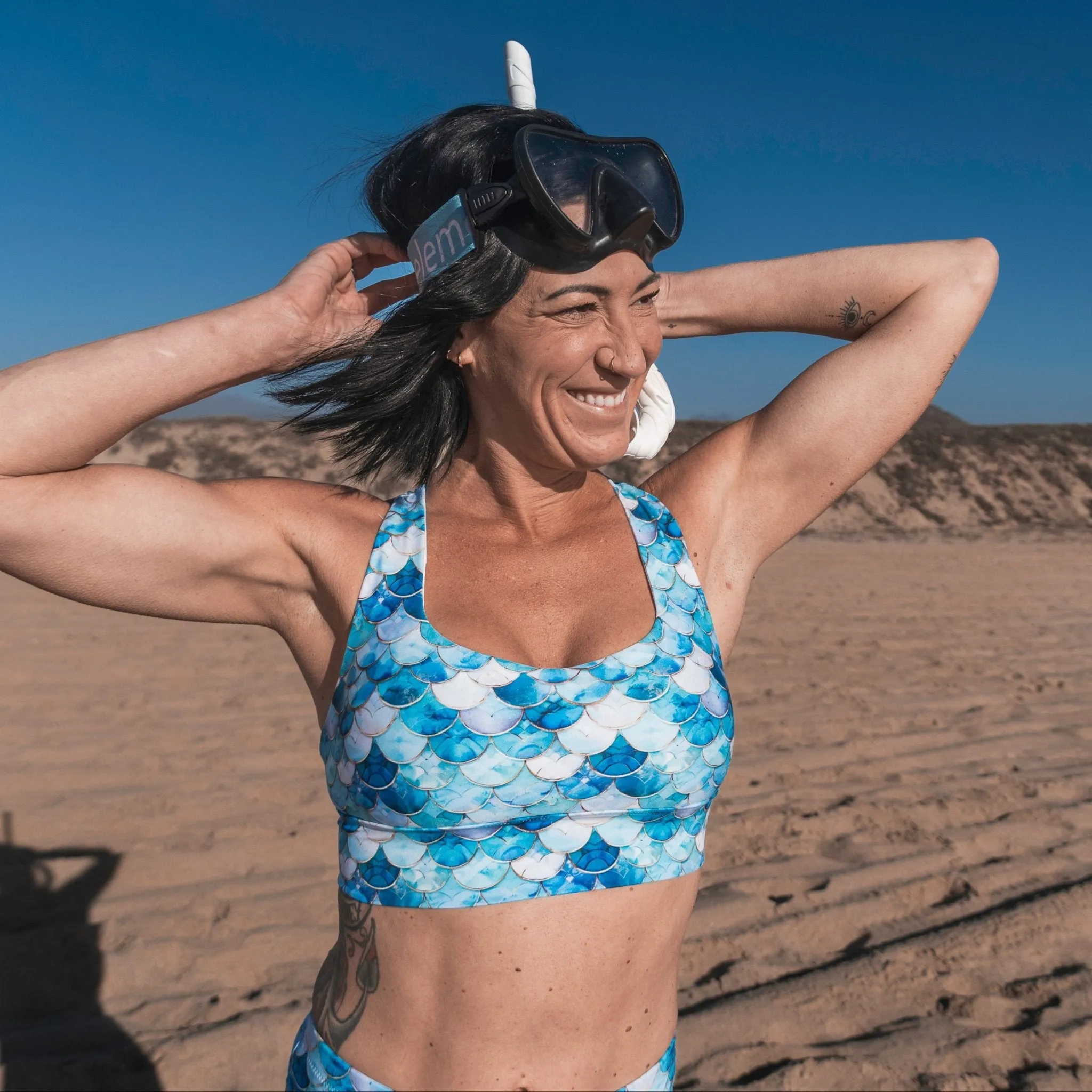 Blue Lagoon Mermaid Eco Sports Bra Top