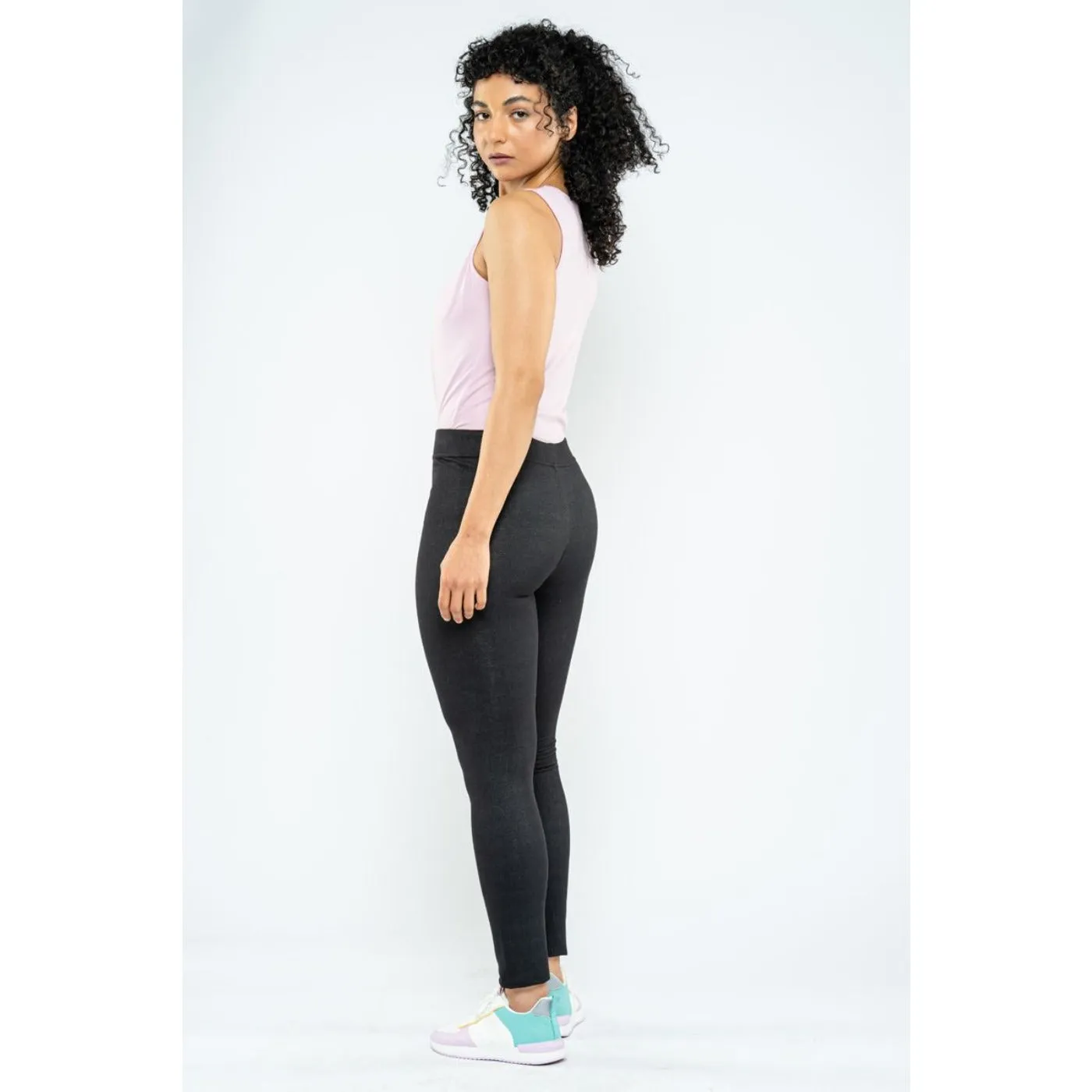Blueage Black Plain Leggings