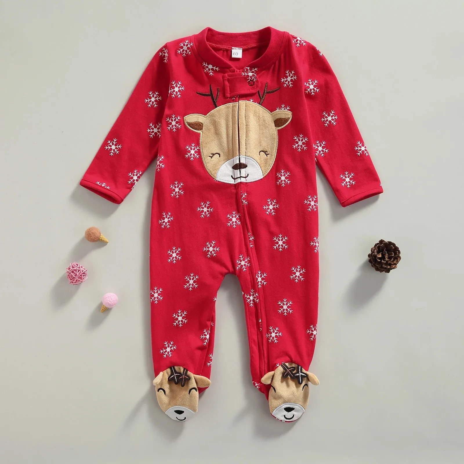 Christmas Deer Baby Rompers