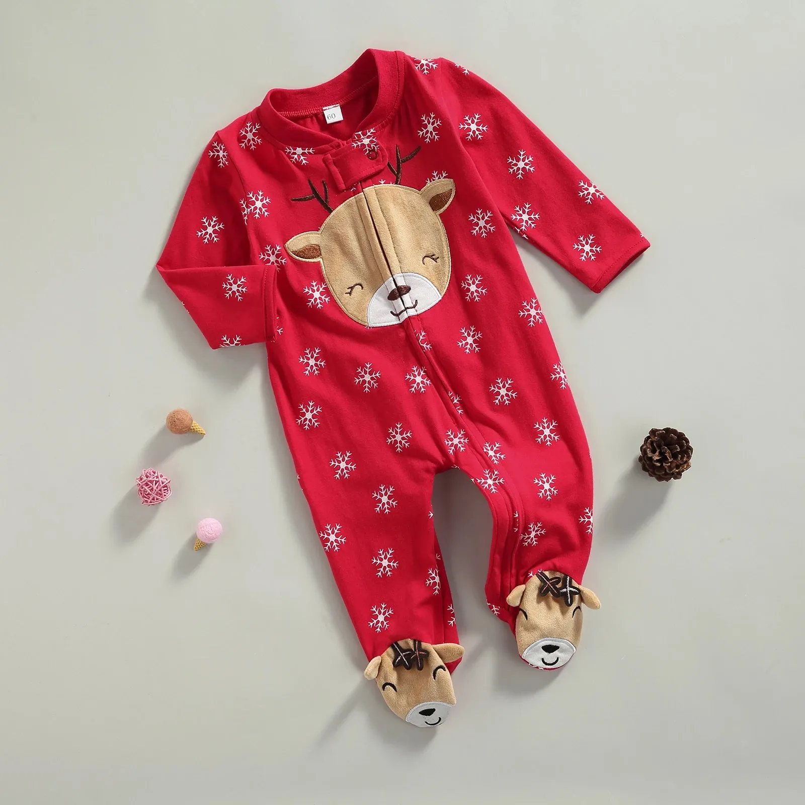 Christmas Deer Baby Rompers