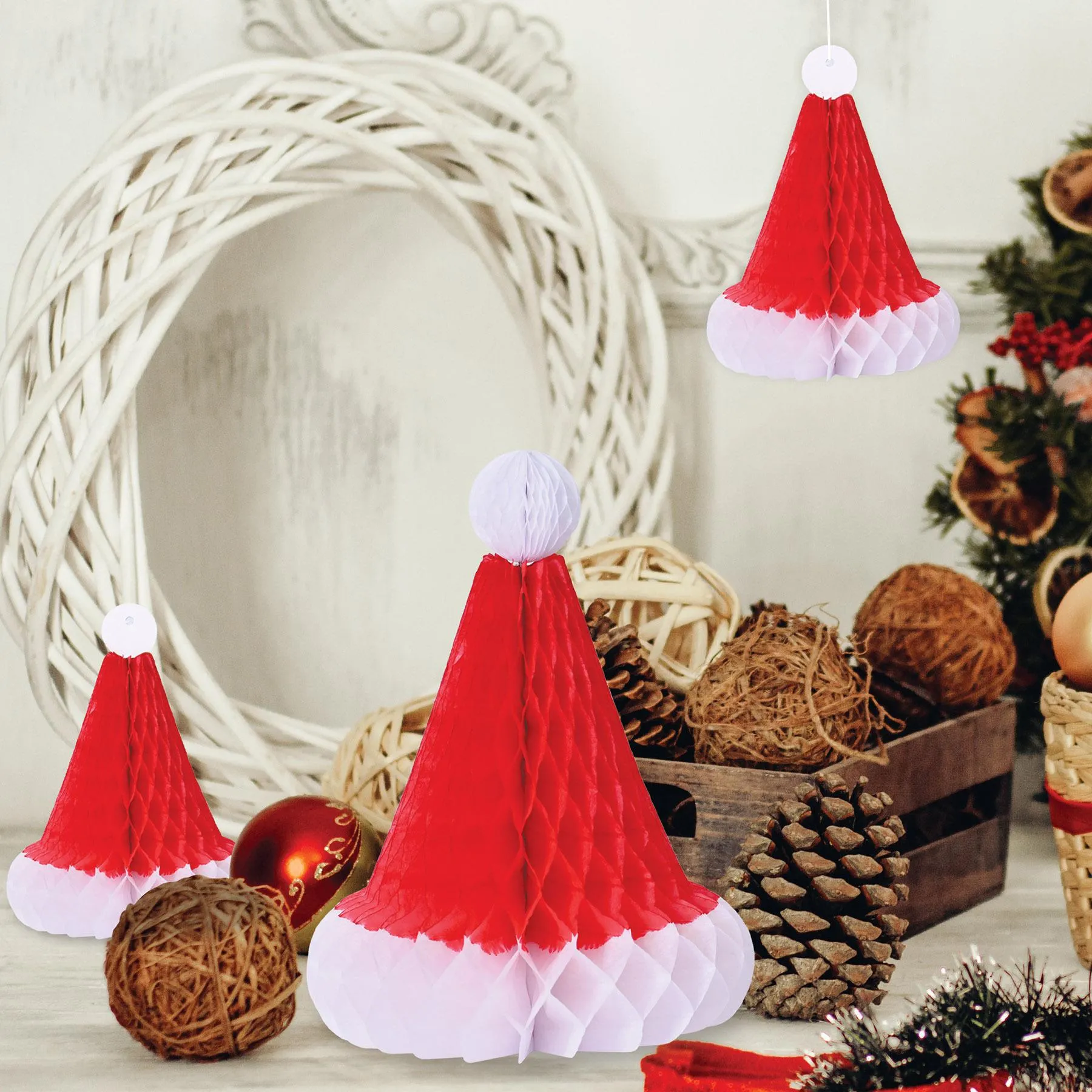 Christmas Tissue Santa Hats