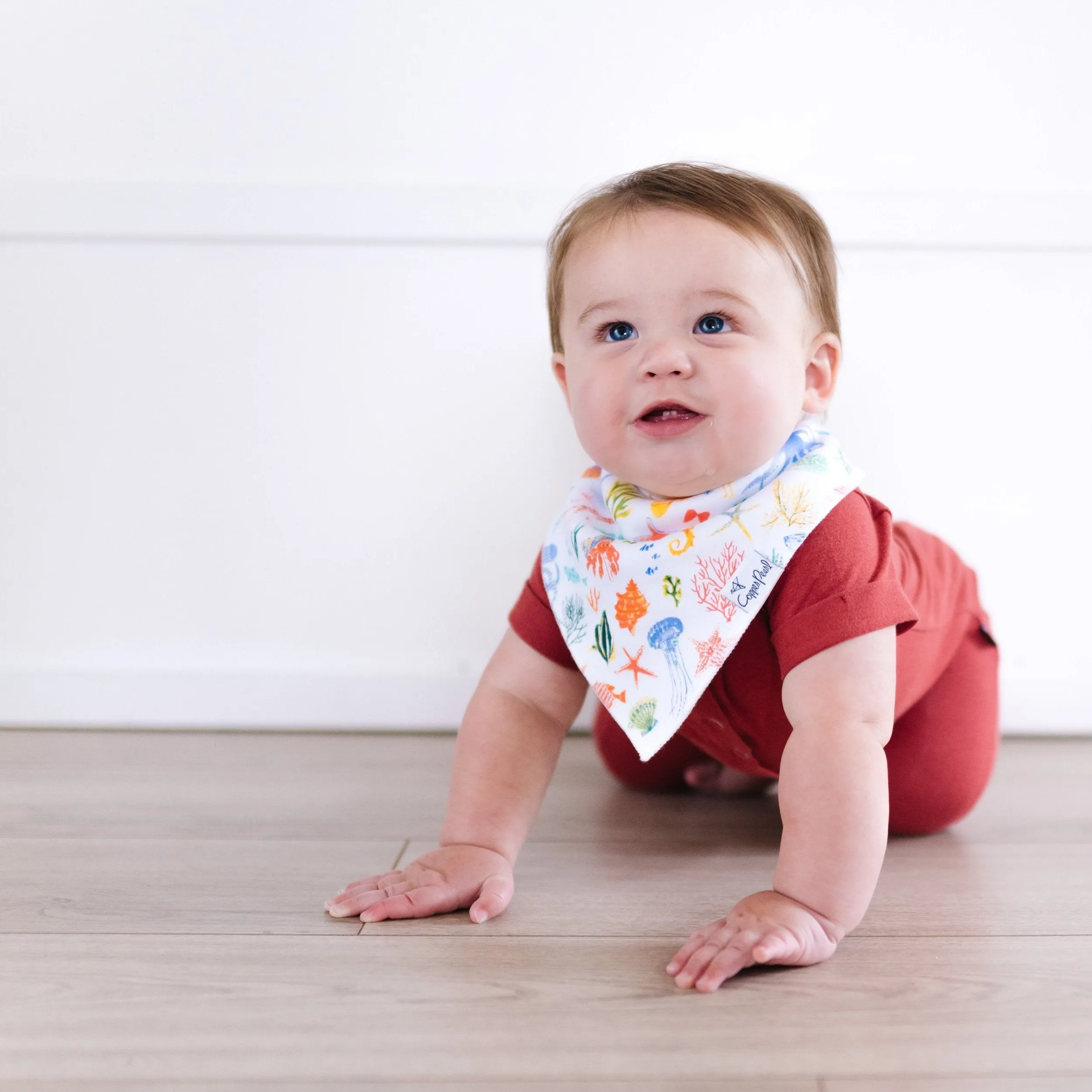 Copper Pearl Baby Bandana Bibs | Nautical