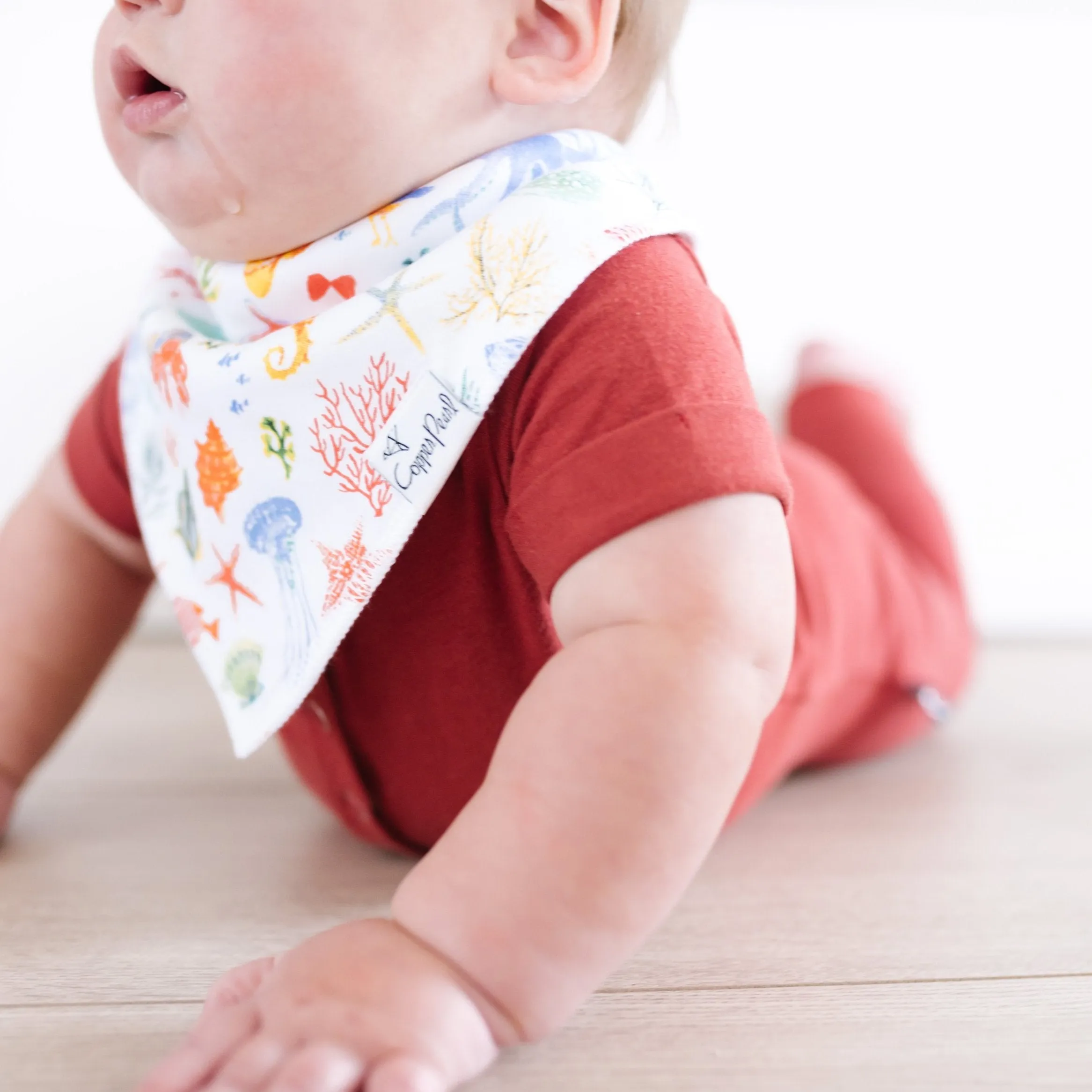 Copper Pearl Baby Bandana Bibs | Nautical