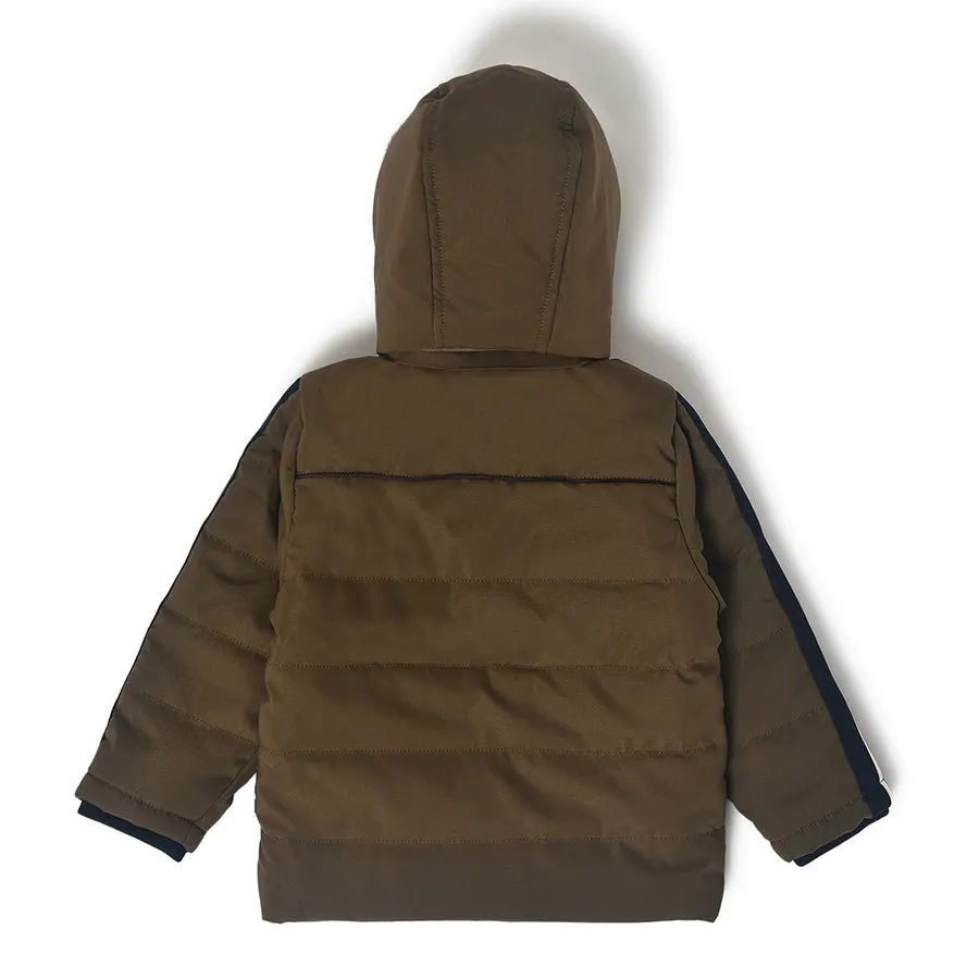 Farm Friends Solid Brown Jacket for Kids