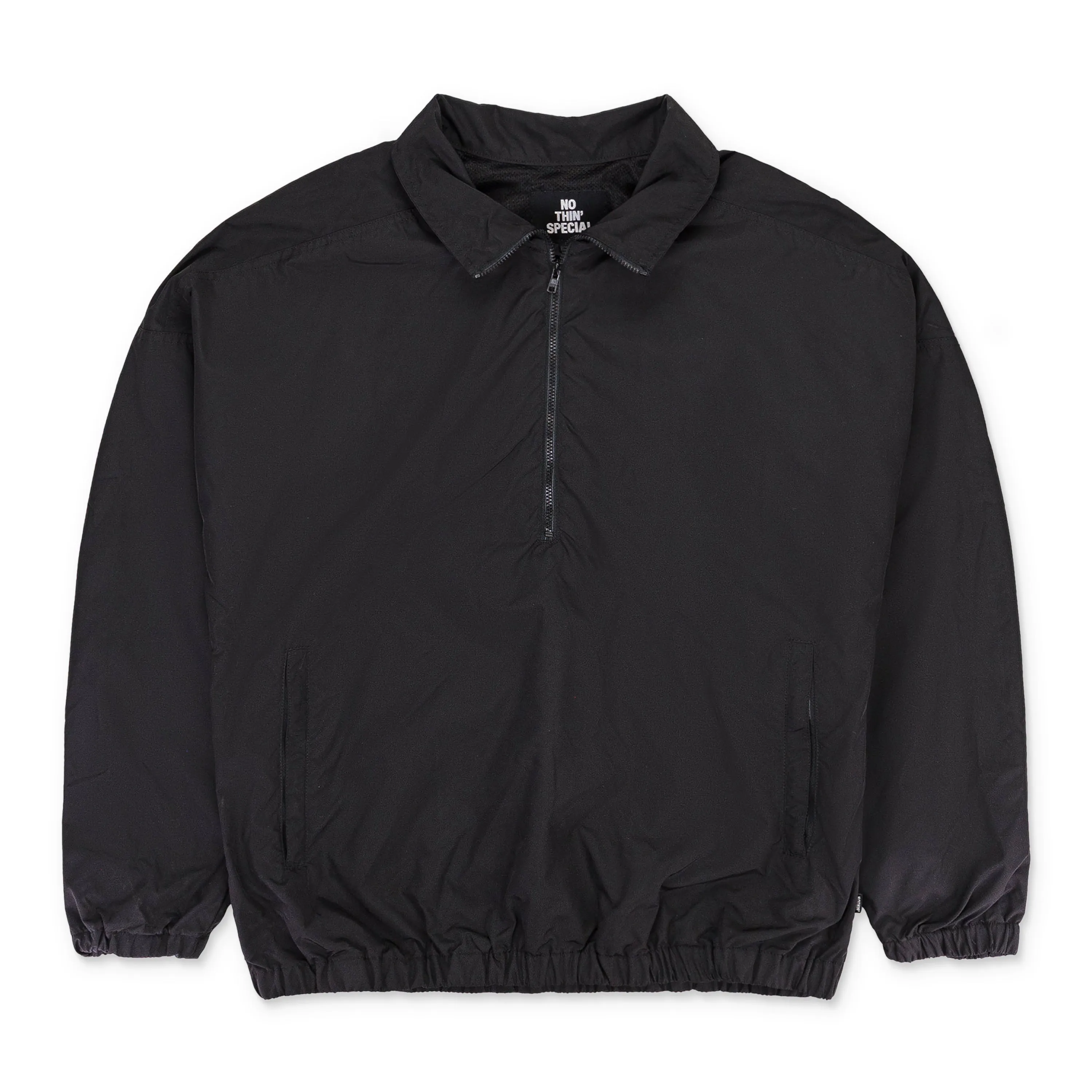 FW19 LOGO NYLON PULLOVER BLACK TRACK JACKET