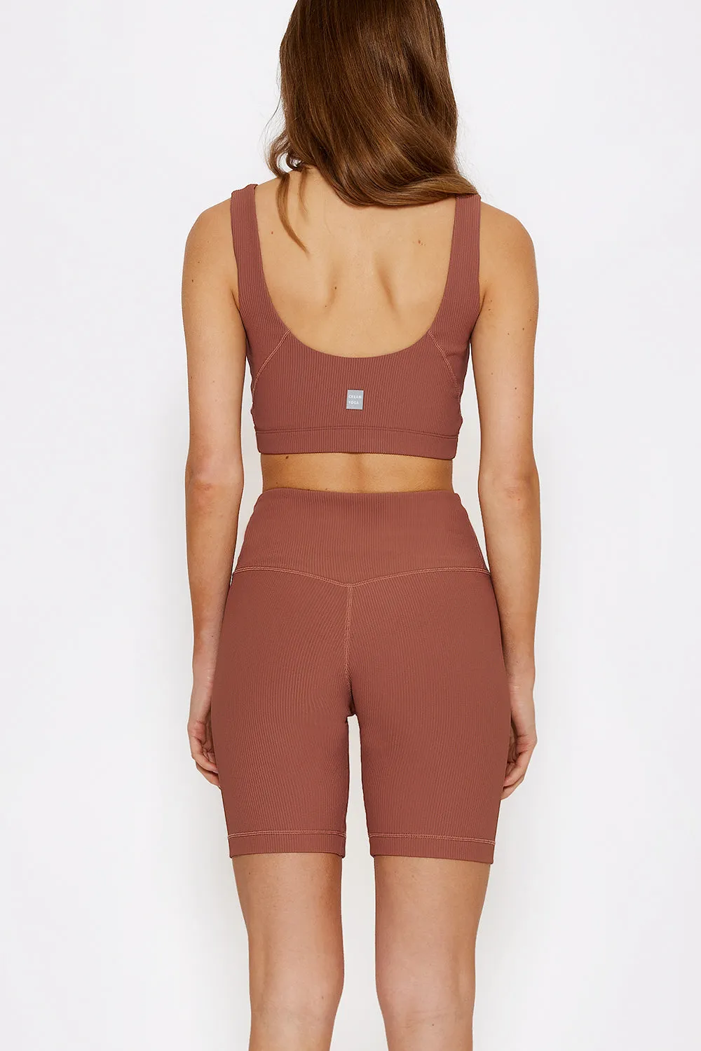 Harper rose taupe biker shorts 8"