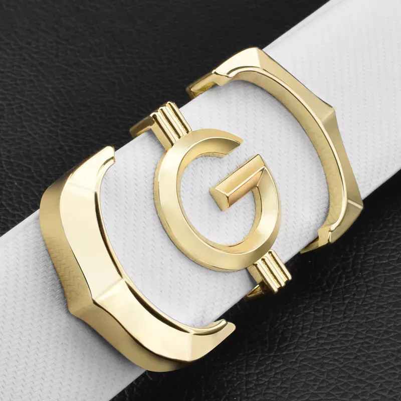 Luxury Leather Belt Man White Belts Designer Belts Men G Letter Buckle