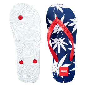 Men's Huf Plant Life Slippers (Red/White/Blue)