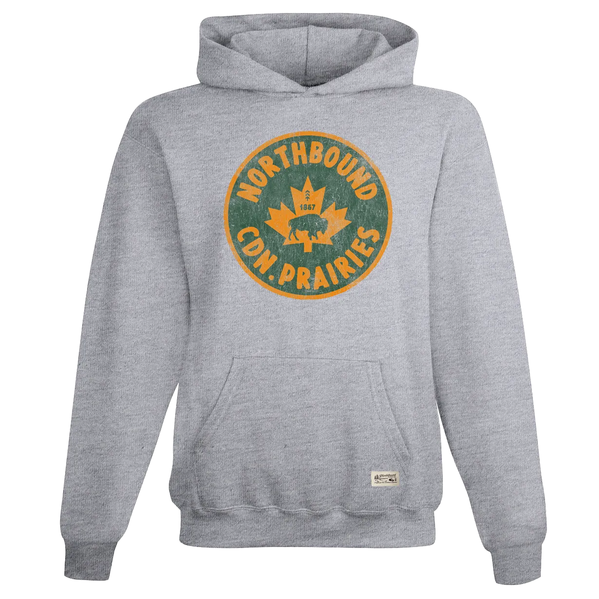 Northbound Supply Co. Boys Grey Heather Canadian Prairies Hoodie