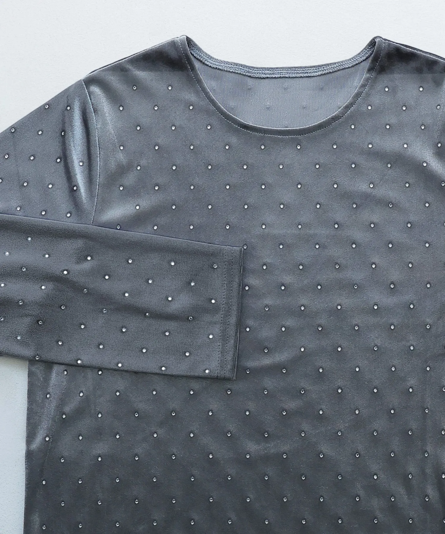 Rhinestone velour tops