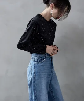Rhinestone velour tops