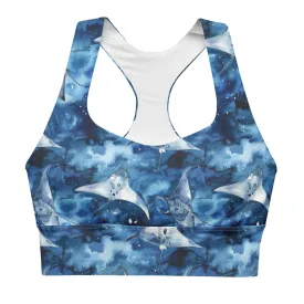 Starry Manta Ray Eco Sports Bra Top