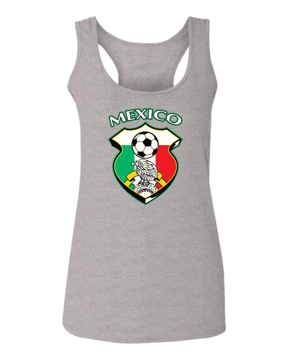 VICES AND VIRTUESS Escudo Mexicano Futbol Mexico Mexican Football Shield  women's Tank Top sleeveless Racerback