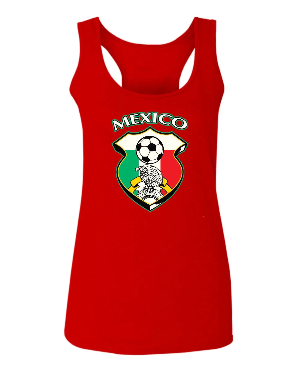 VICES AND VIRTUESS Escudo Mexicano Futbol Mexico Mexican Football Shield  women's Tank Top sleeveless Racerback