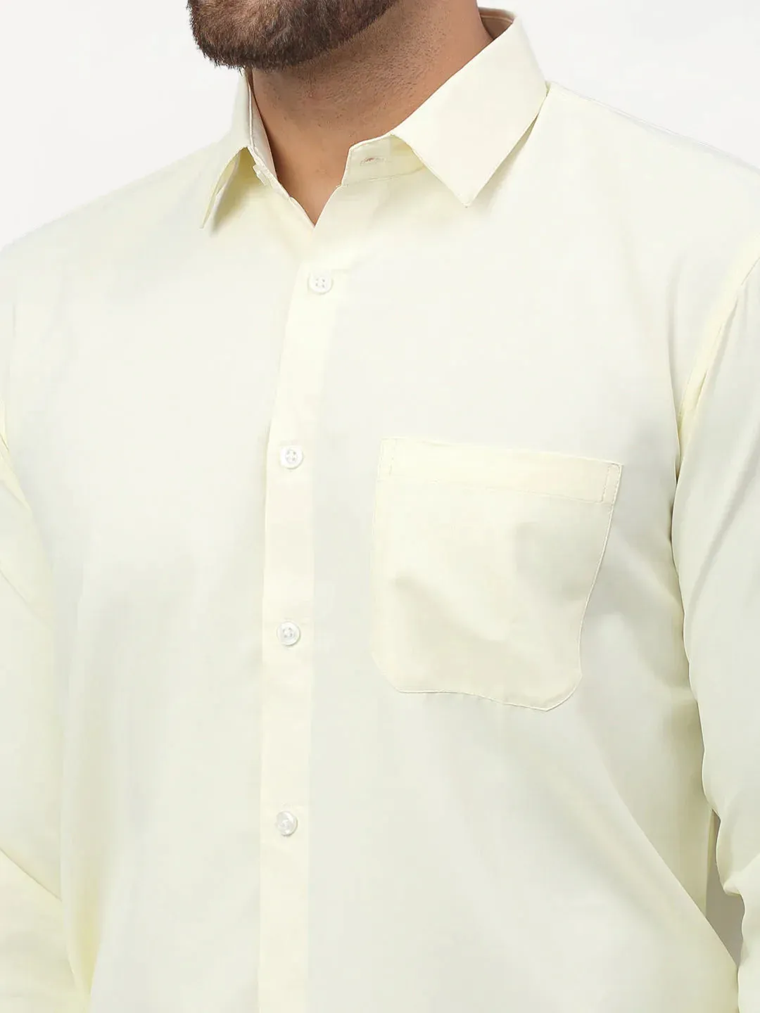 Yellow Men'S Solid Formal Shirts
